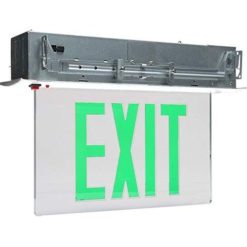 LED Exit Sign CARELZXTE-G, Single or Dual Face Ultra-Bright Green LED Panel with 4.6V NiCad backup Battery