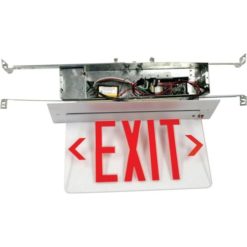 LED Exit Sign CARELZXTE-R, Single or Dual Face Ultra-Bright Red LED Panel with 4.6V NiCad backup Battery